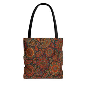 Boho Paisley Floral Pattern Tote Bag | Autumn Mandala All-Over Print