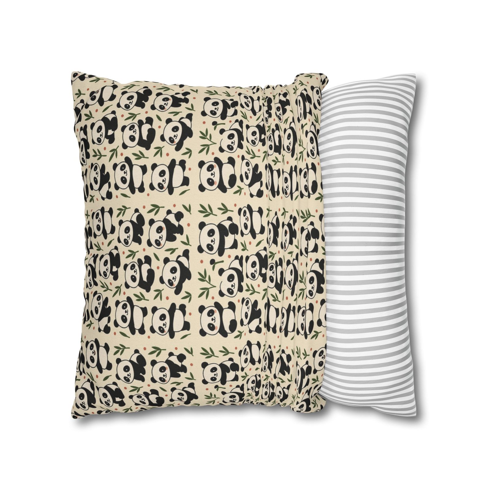 Panda Pattern Pillowcase | Square Spun Polyester Decorative Pillow - Image 16