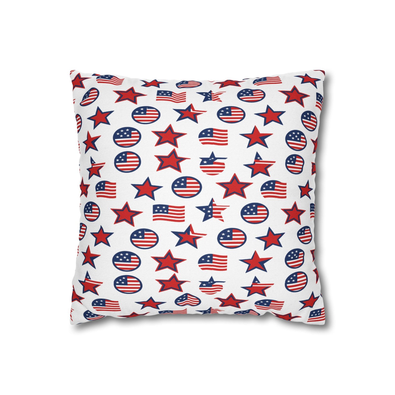 Patriotic Stars and Flags Pillowcase | American Flag Pattern Pillow - Image 2