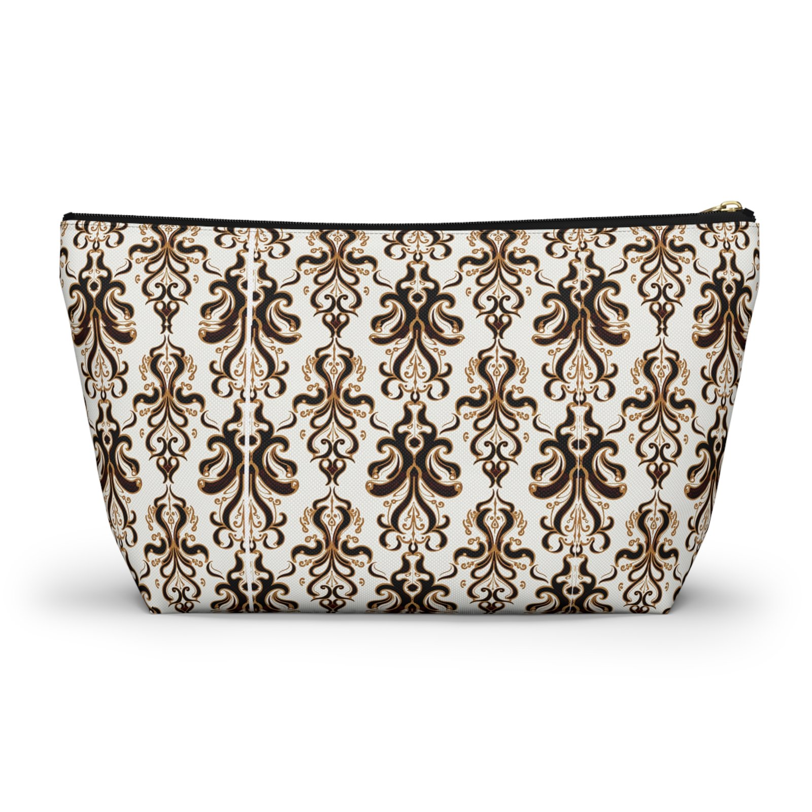 Brown Damask Pattern Accessory Pouch - Image 2