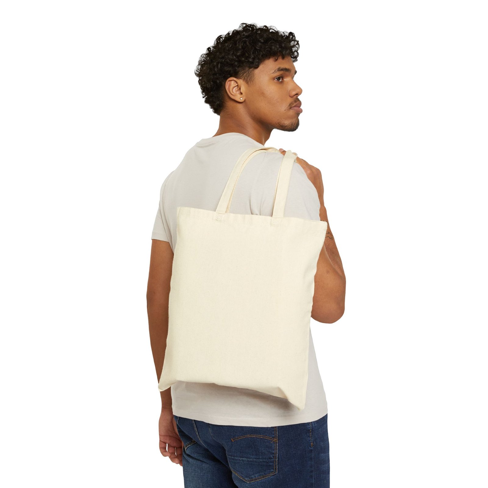 Floral Heart Cotton Canvas Tote Bag, Eco-Friendly Grocery Bag, Gift for Her, Everyday Use, Mother's Day - Image 4