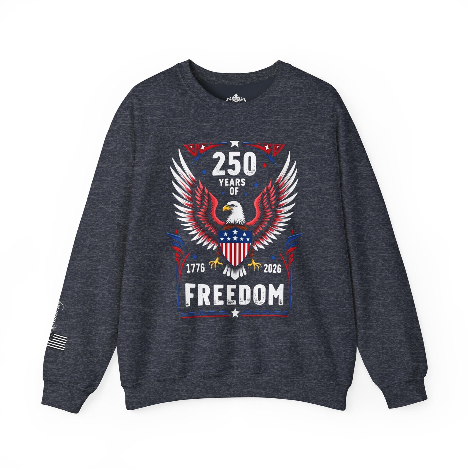 Patriotic Eagle Sweatshirt, 250 Years of Freedom, America 250 Semiquincentennial Pullover, 1776-2026 U.S. Anniversary Crewneck - Image 6
