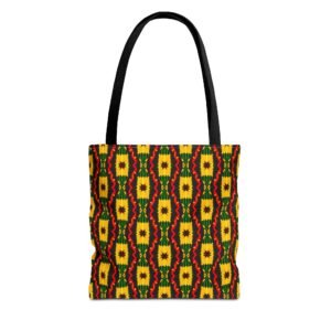 African Geometric Pattern Tote Bag | Yellow Red Green Print