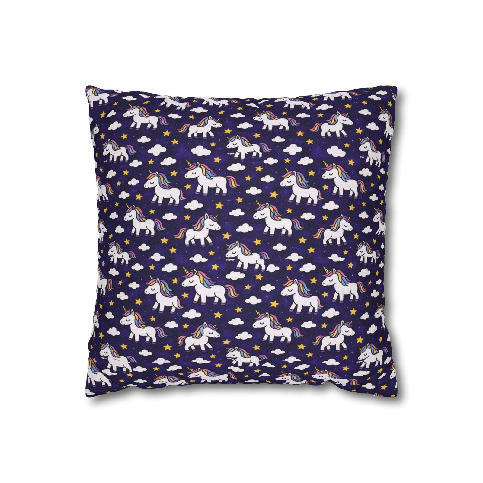 Unicorn Pattern Pillowcase | Square Polyester Throw Pillow Cover - Image 2
