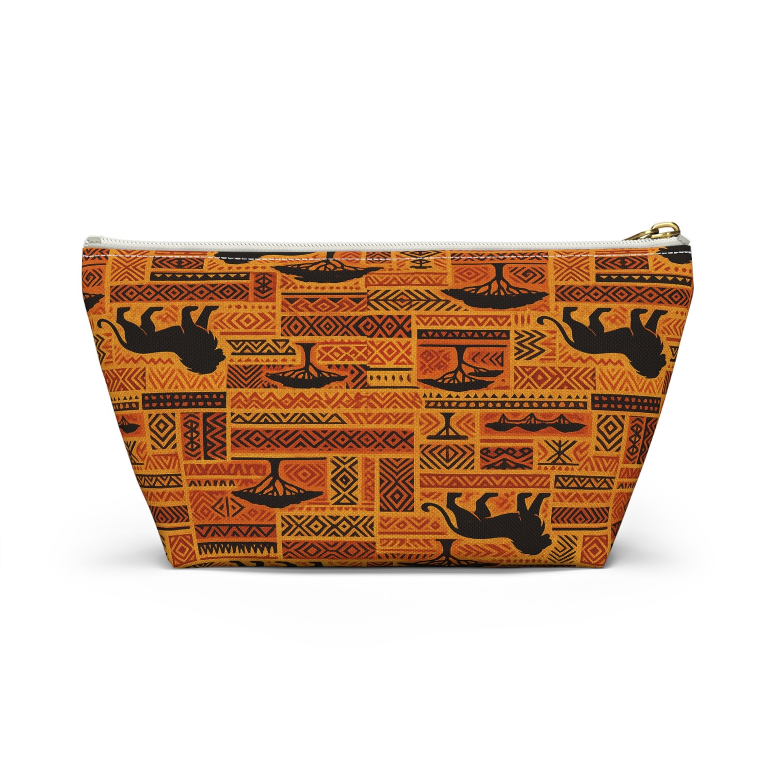 African Safari Lion Pattern Accessory Pouch | T-Bottom Cosmetic Bag - Image 14