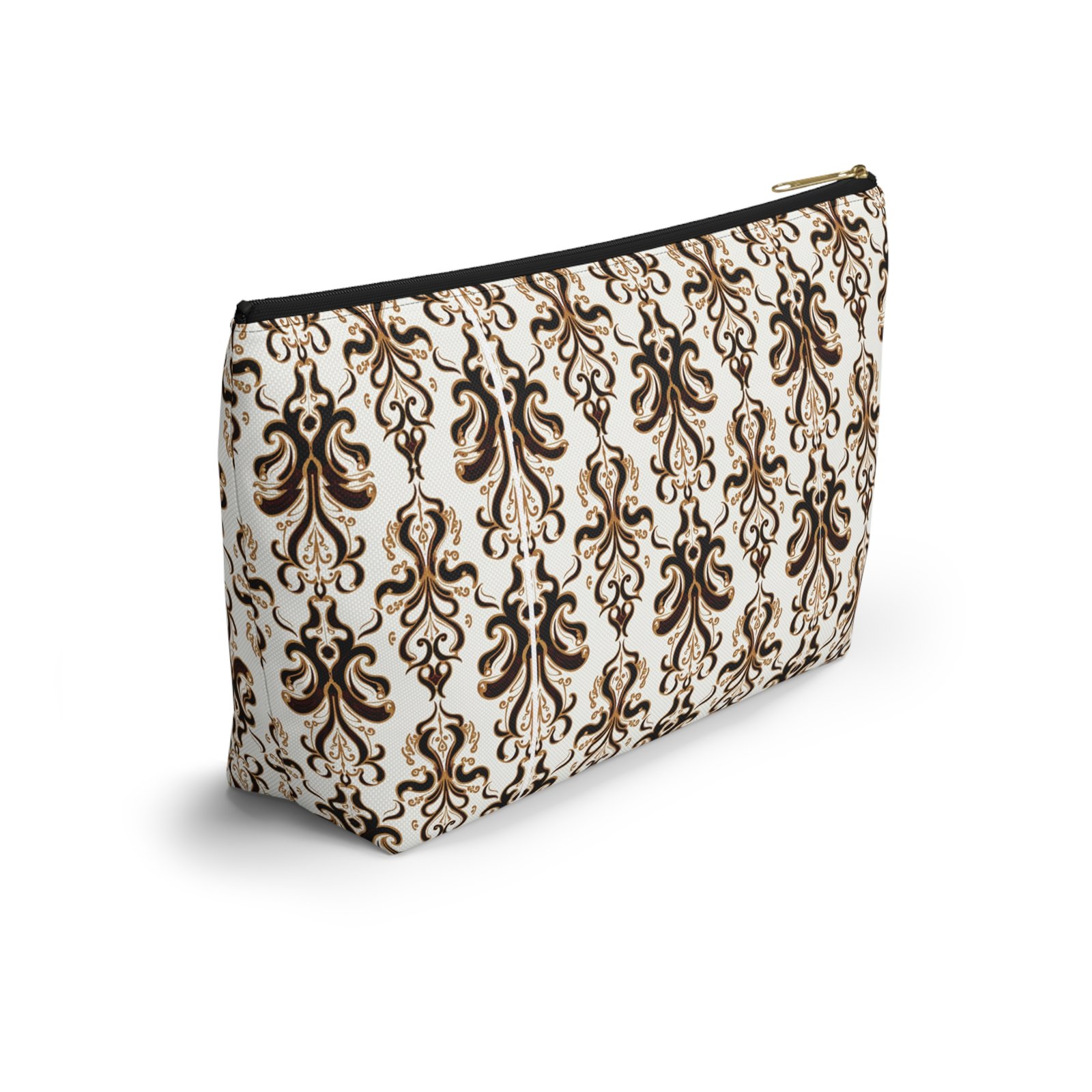 Brown Damask Pattern Accessory Pouch - Image 4