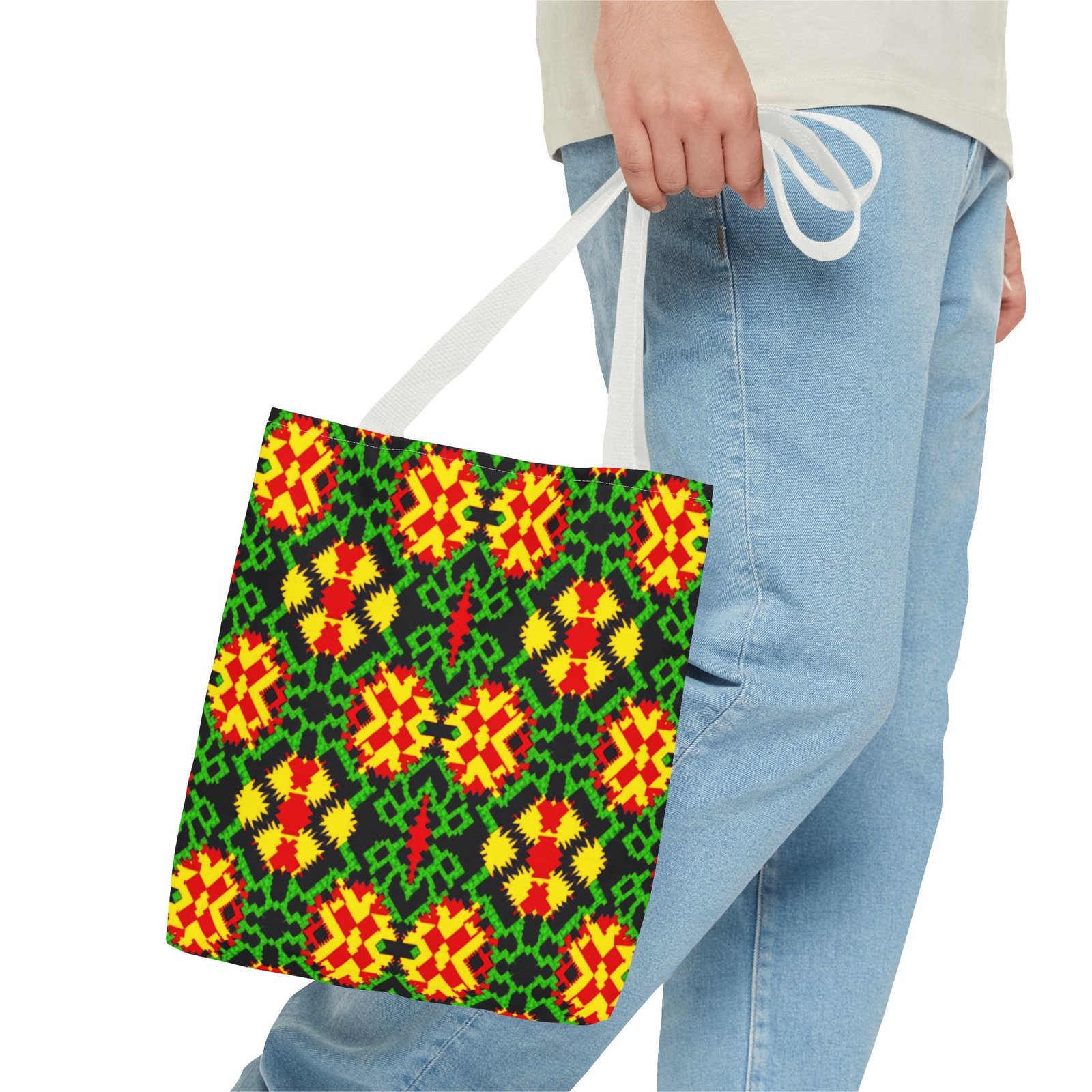 African Print Tote Bag, Ankara Tote, Ethnic Style Handbag, Colorful Market Bag, Tribal Print Shoulder Bag, Beach Tote - Image 15