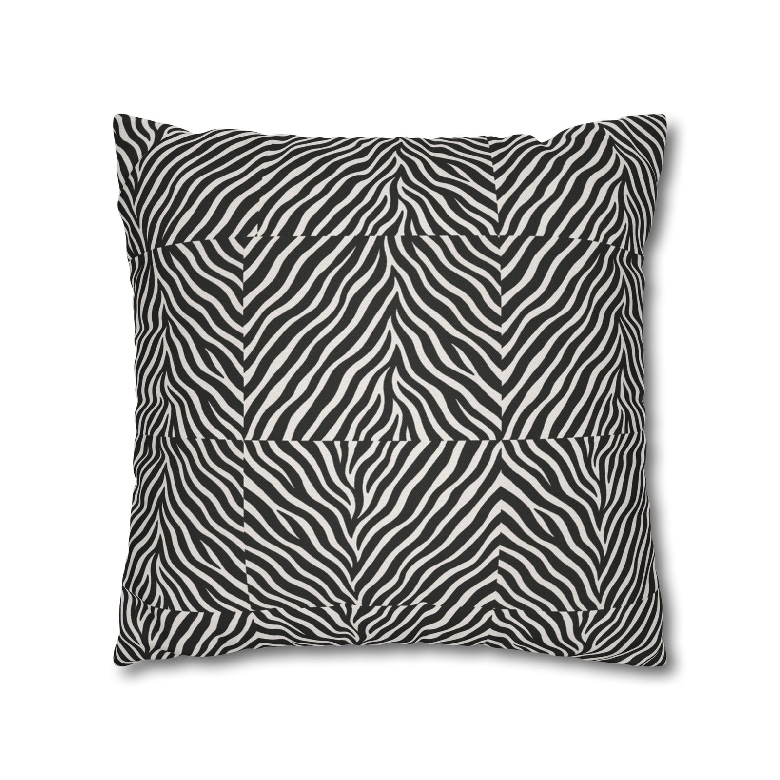 Black White Zebra Stripe Pillowcase | Animal Print Square Pillowcase - Image 15