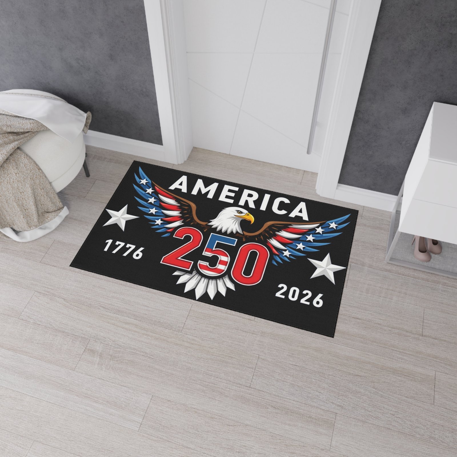 Patriotic Mat, America 250 Eagle, Heavy Duty Rug for Home Decor, Non-Slip Floor Cover, Indoor Outdoor Rug, Patriotic Gift - Image 8