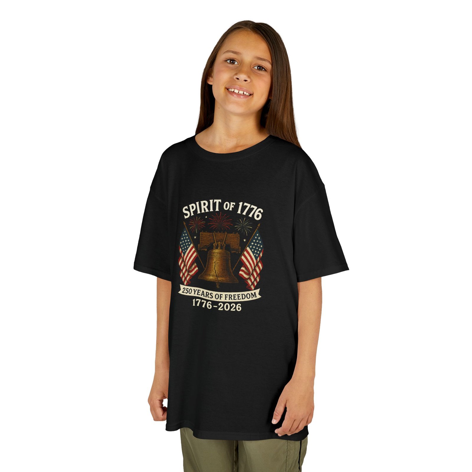 Spirit of 1776 Liberty Bell Tee | American Flag, 250 Years of Freedom 1776-2026 - Image 3