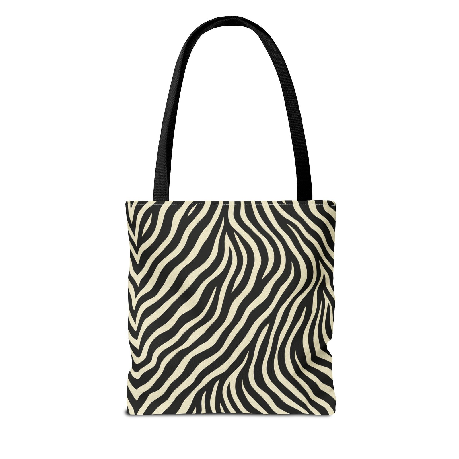 Zebra Stripe Pattern Tote Bag | Animal Print, Black White, All-Over Print - Image 2
