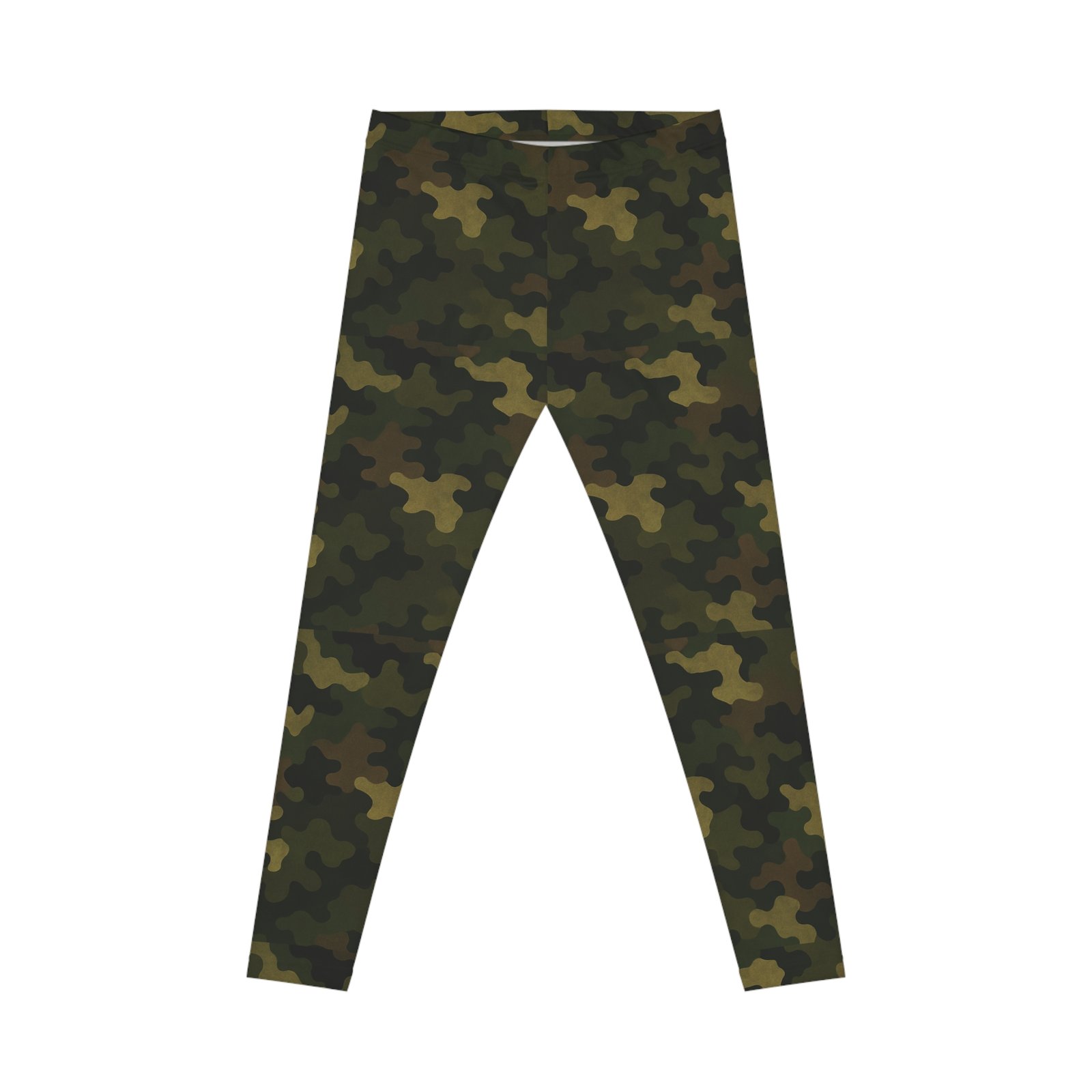 Green Camo Pattern Leggings | All-Over Print Camouflage Leggings - Image 2