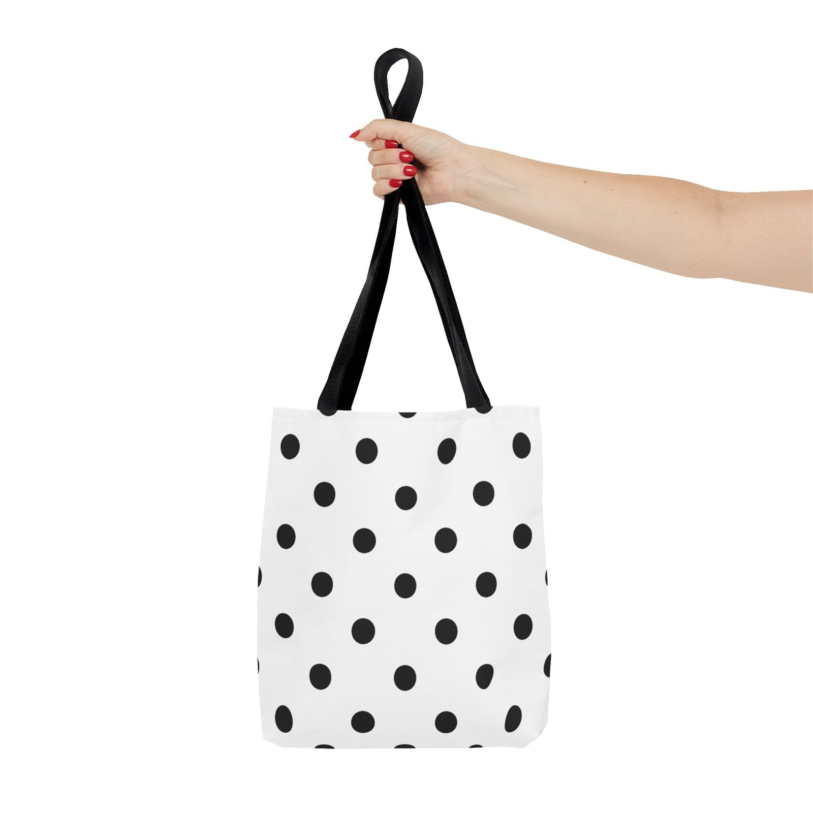 Black Polka Dot Tote Bag | All-Over Print - Image 4
