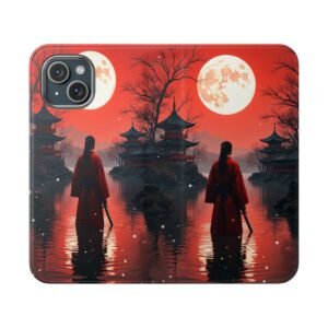 iPhone 15, Stylish Flip Cases with Japanese Cherry Blossom Design, Phone Protector, Gift for Nature Lovers, Travel Accessories, Tech Gifts