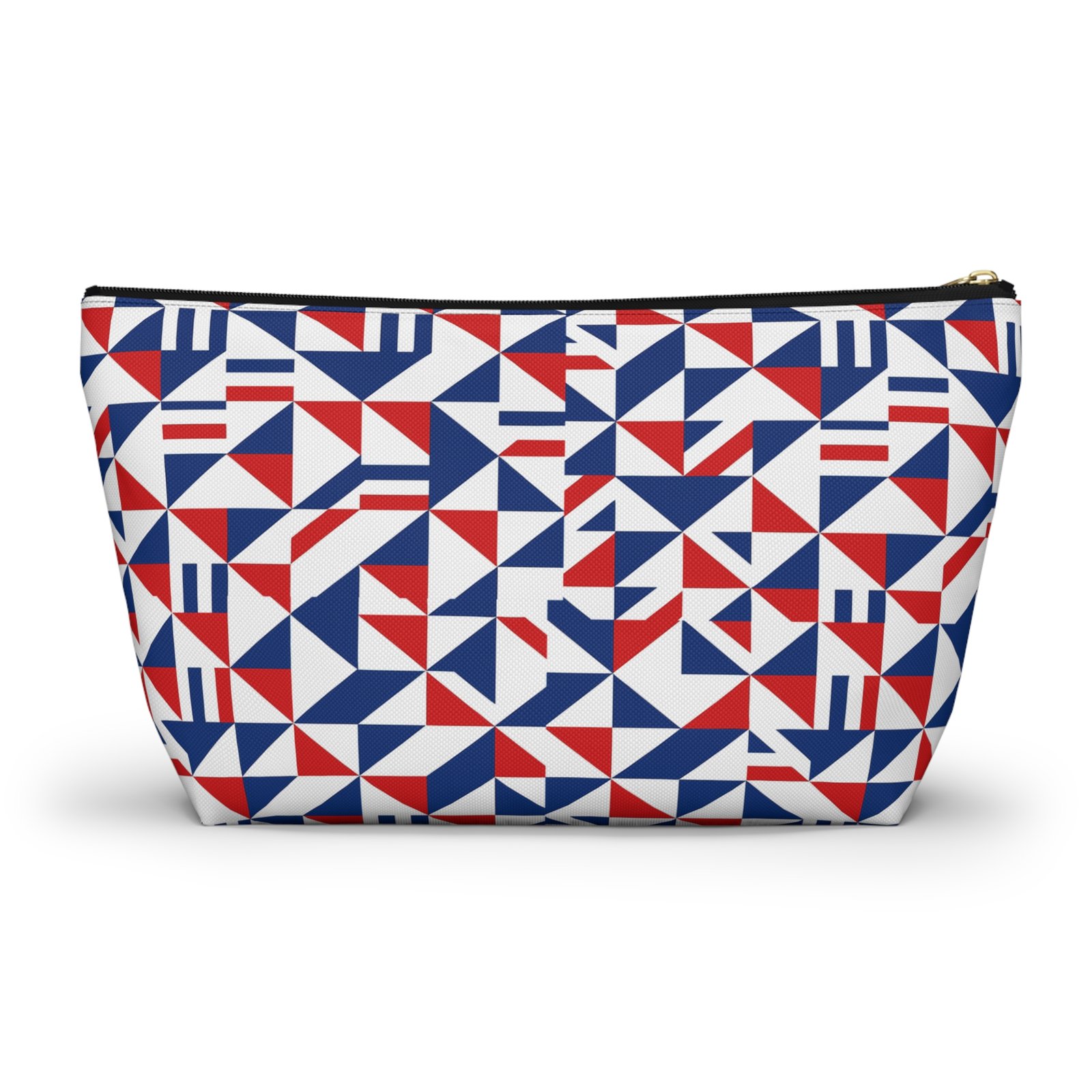 Red White Blue Geometric Pattern Accessory Pouch - Image 2