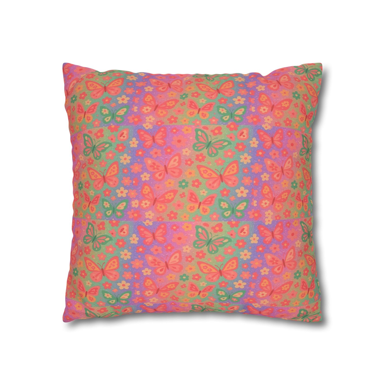 Watercolor Floral Pattern Spun Polyester Pillowcase | Square Decorative Pillow - Image 9