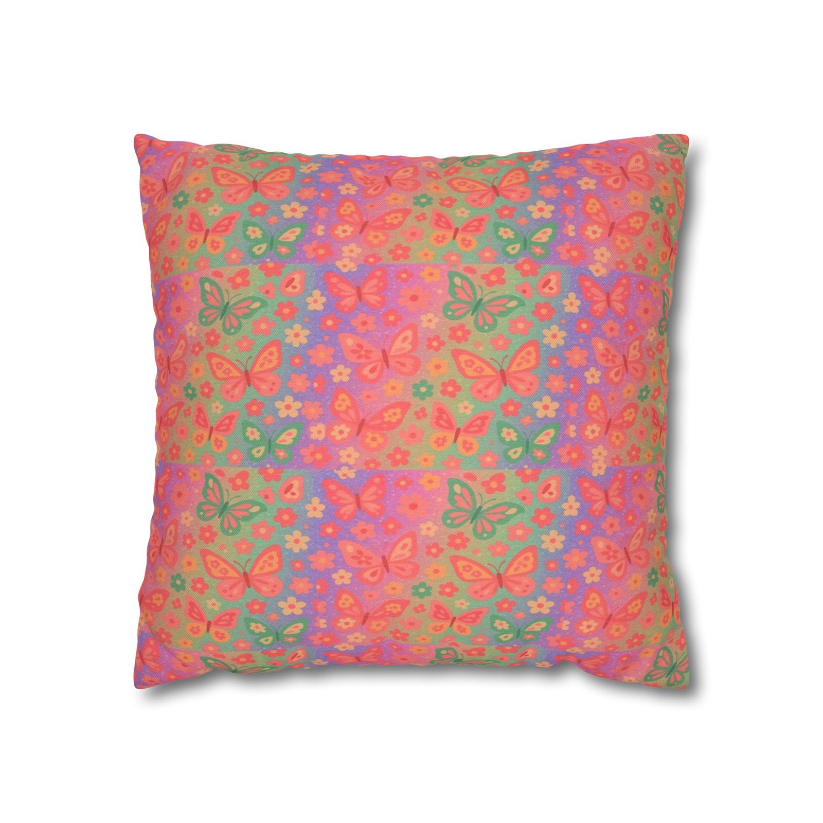 Watercolor Floral Pattern Spun Polyester Pillowcase | Square Decorative Pillow - Image 7