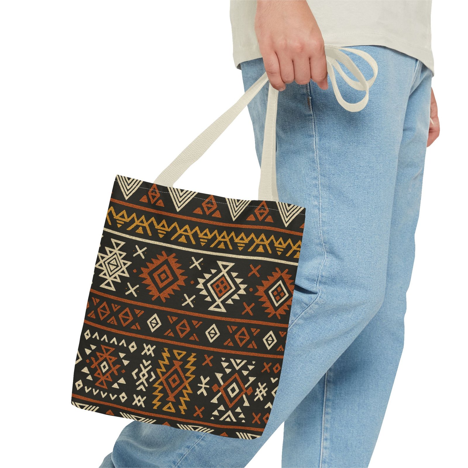 Southwestern Aztec Pattern Tote Bag | Tribal Geometric All-Over Print, Boho Chic Shoulder Bag, Ethnic Market Tote, Colorful Handbag, - Image 39