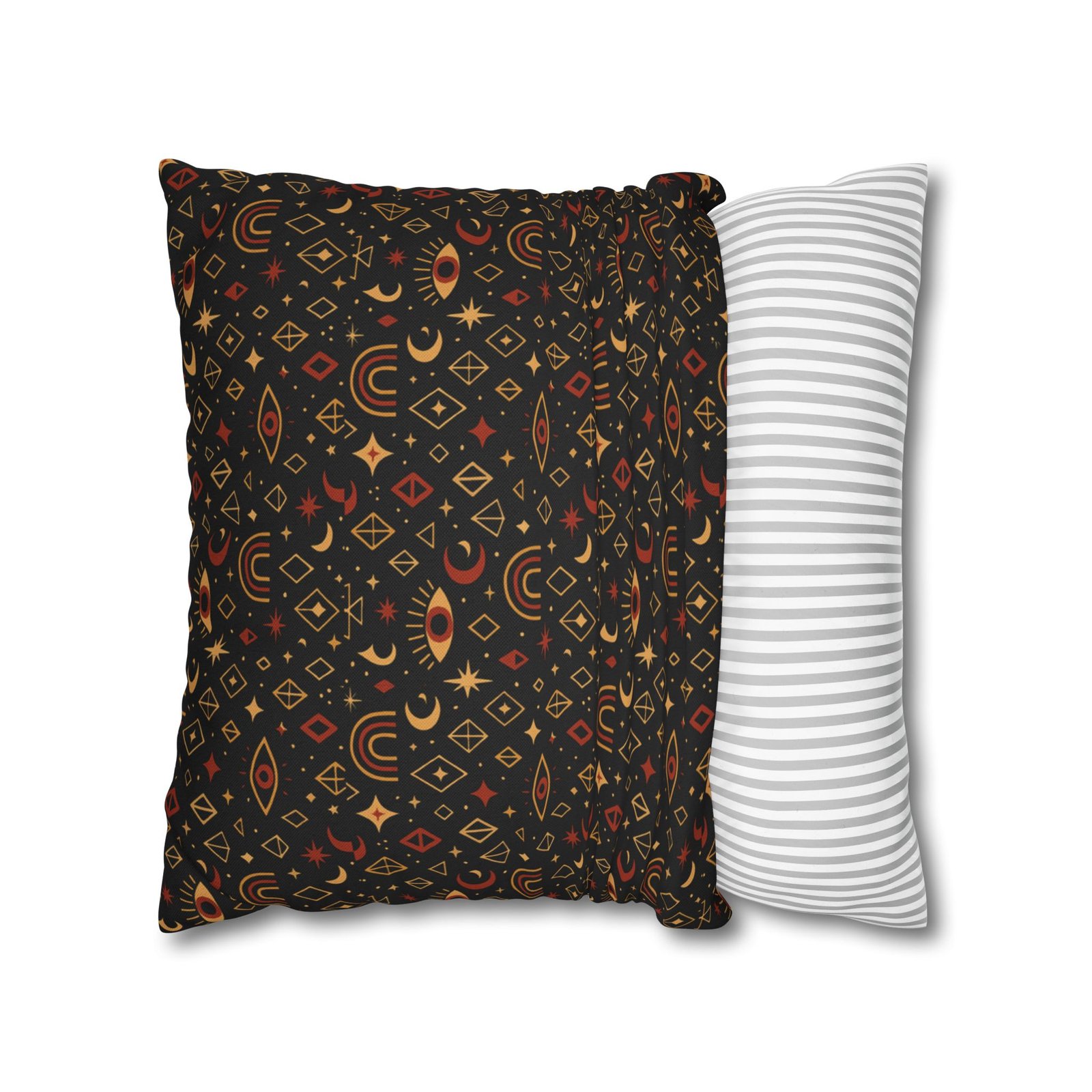 Mystic Eye Pattern Pillowcase | Boho Celestial Motif, Dark Autumn Colors - Image 14