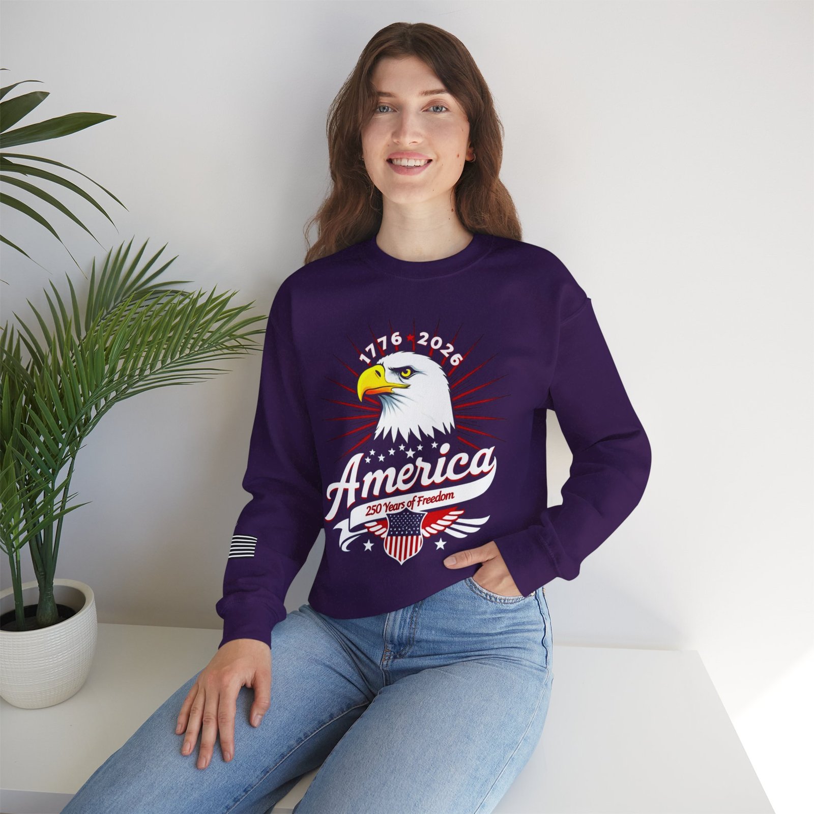 Custom American Eagle Unisex Sweatshirt, 250 Years of Freedom Design, USA Patriotic Apparel, Independence Day Gift, - Image 21