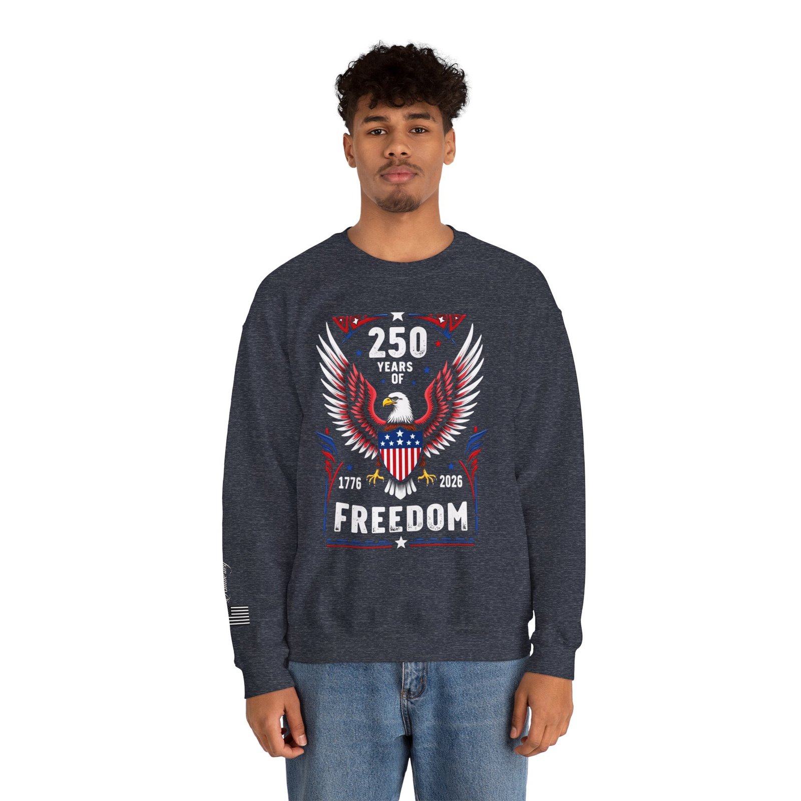 Patriotic Eagle Sweatshirt, 250 Years of Freedom, America 250 Semiquincentennial Pullover, 1776-2026 U.S. Anniversary Crewneck - Image 10