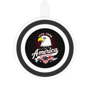 American Eagle Wireless Charging Pad, Patriotic Desk Accessory, Independence Day Gift, 250 Years of Freedom, Tech Lover's Gift