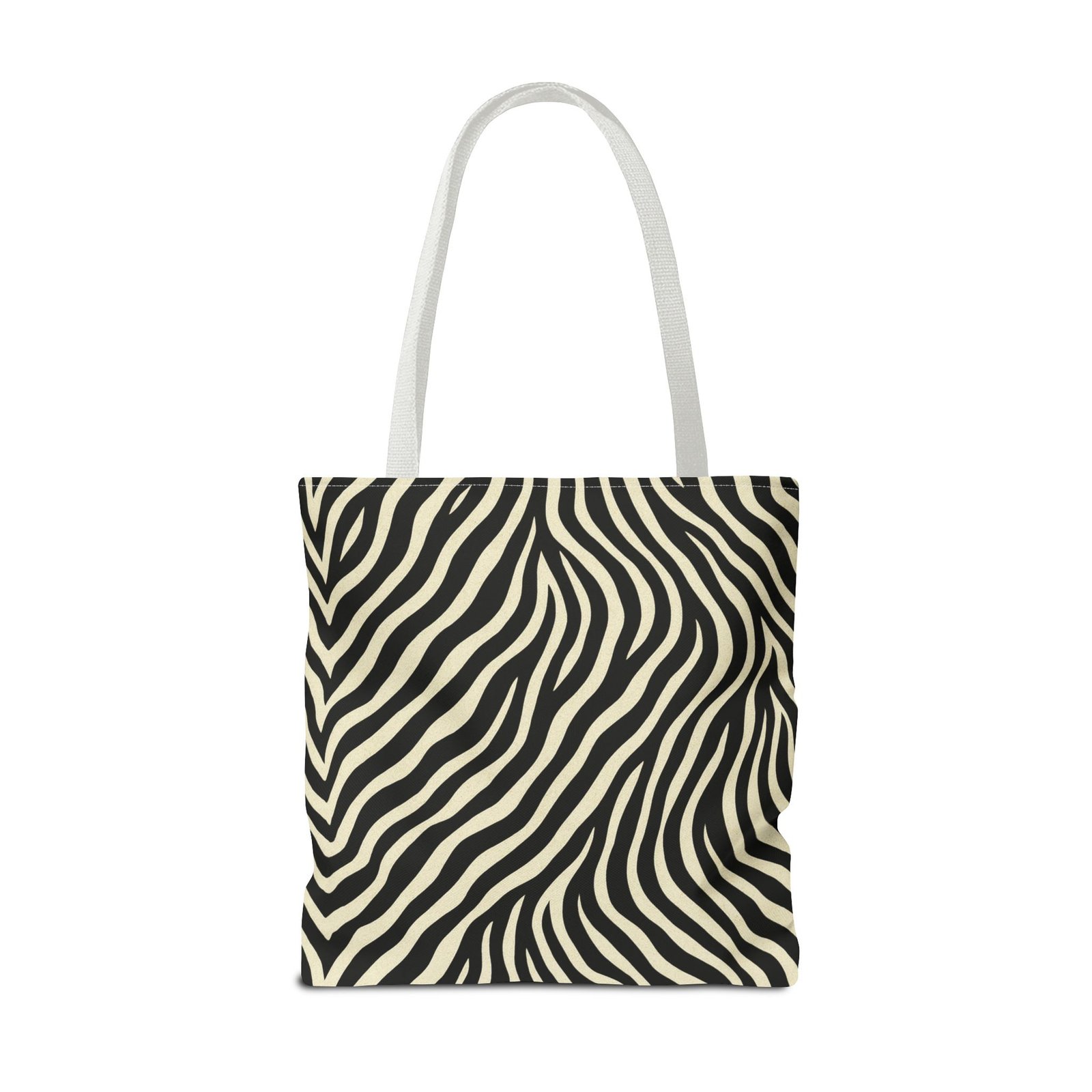 Zebra Stripe Pattern Tote Bag | Animal Print, Black White, All-Over Print - Image 22