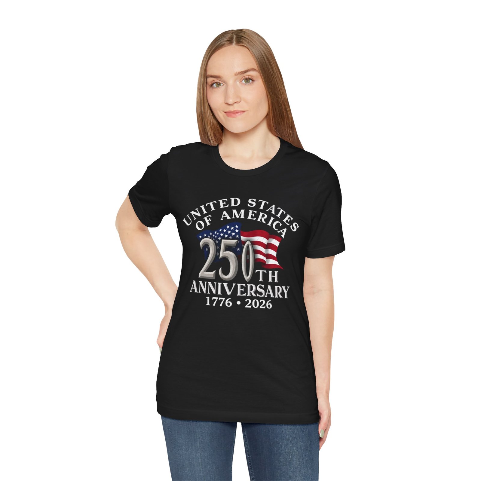 USA 250th Anniversary Unisex Tee, Patriotic Fourth of July Shirt, American Bicentennial Top, Red White Blue Independence Day Tshirt, - Image 5