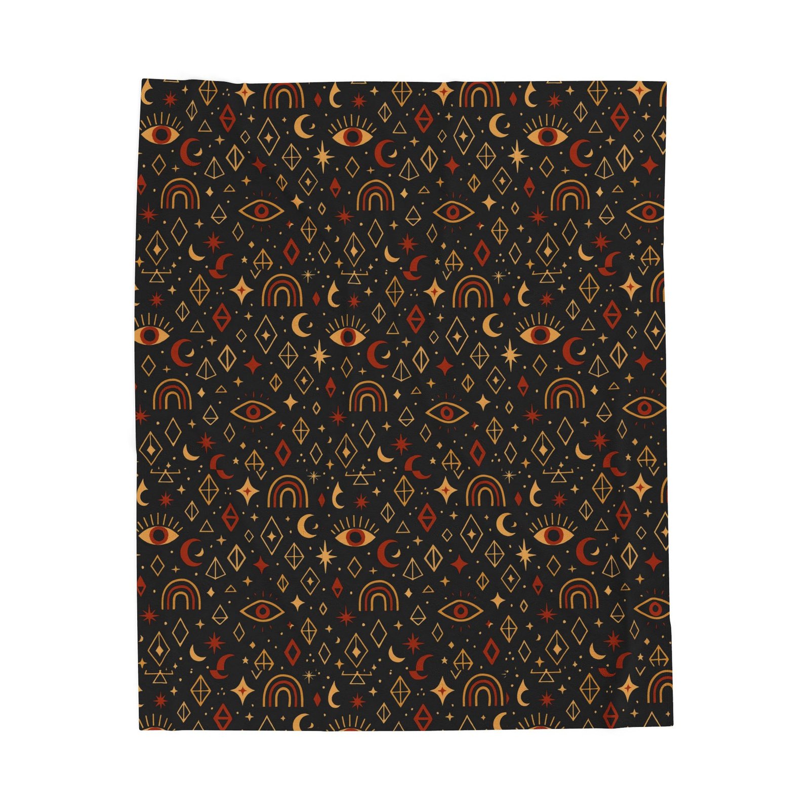 Boho Mystic Eye Velveteen Blanket, Rainbow Arc Symbols, Soft Plush Throw, Cozy Bedding, Home Décor, Gift for Her - Image 5