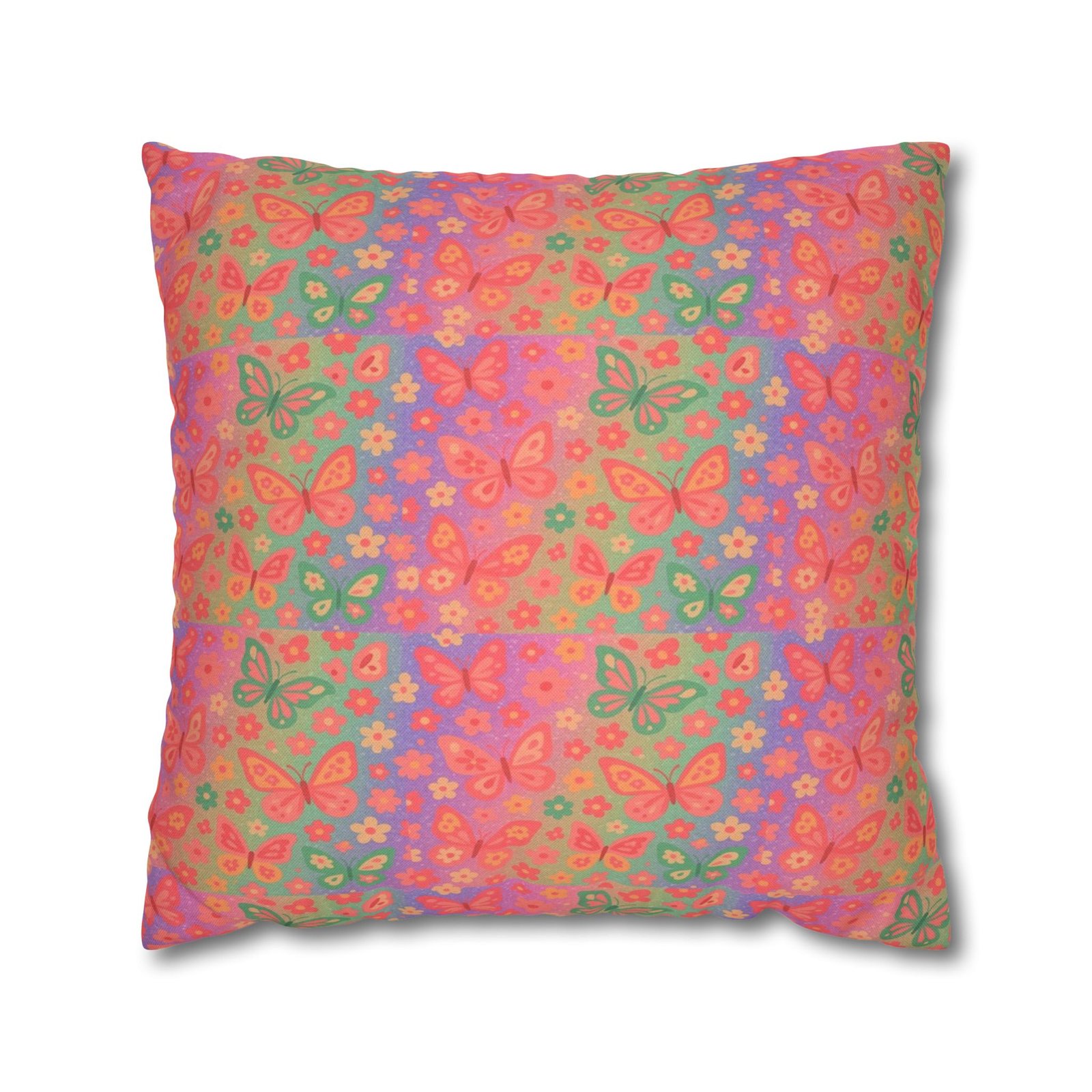 Watercolor Floral Pattern Spun Polyester Pillowcase | Square Decorative Pillow - Image 19