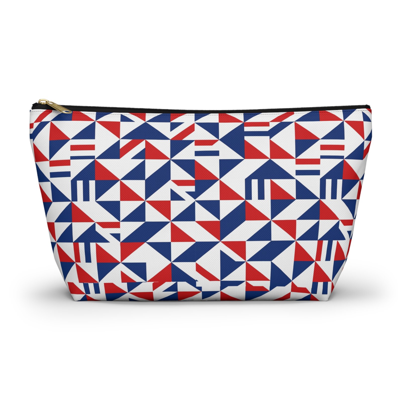 Red White Blue Geometric Pattern Accessory Pouch