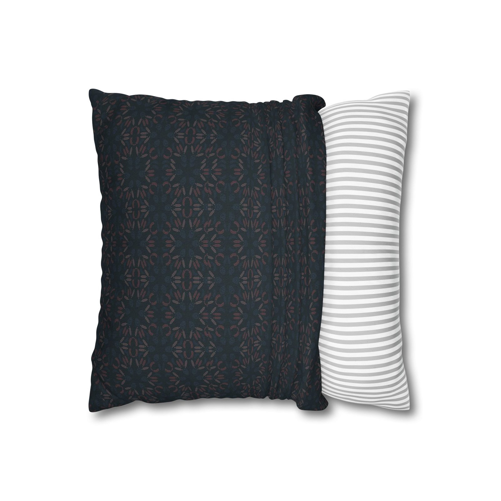 Dark Geometric Mosaic Pillowcase | Spun Polyester Square Pillowcase - Image 3