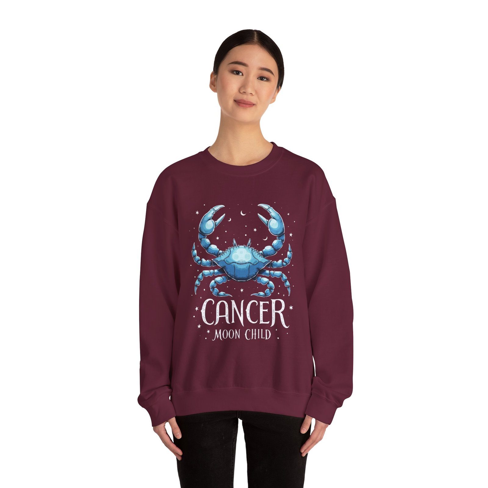 Cancer Moon Child Sweatshirt, Zodiac Sign Gift, Astrology Apparel, Horoscope Crewneck, Celestial Fashion, Holiday Gift - Image 12
