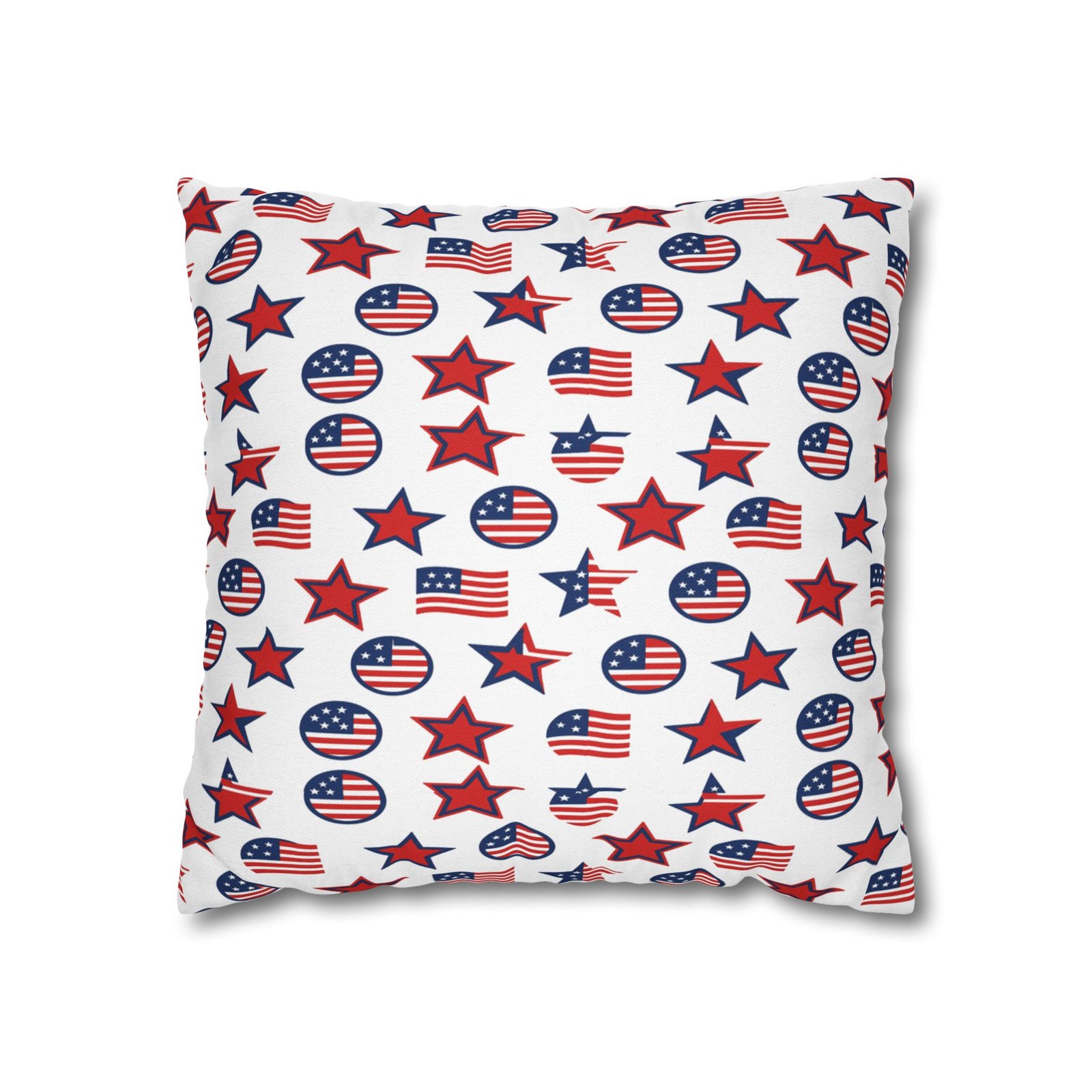 Patriotic Stars and Flags Pillowcase | American Flag Pattern Pillow - Image 7