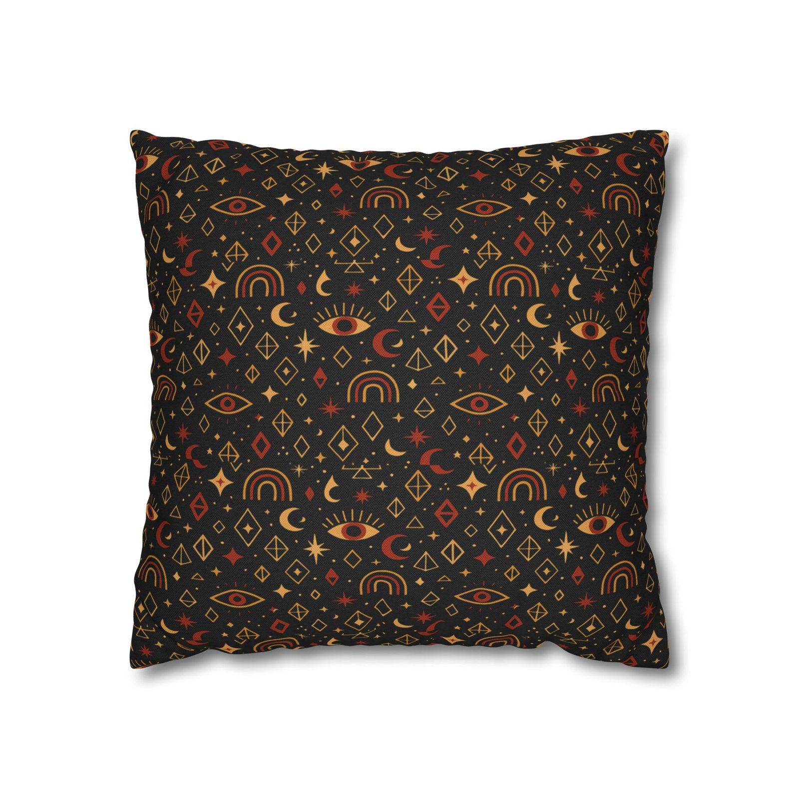 Mystic Eye Pattern Pillowcase | Boho Celestial Motif, Dark Autumn Colors - Image 7