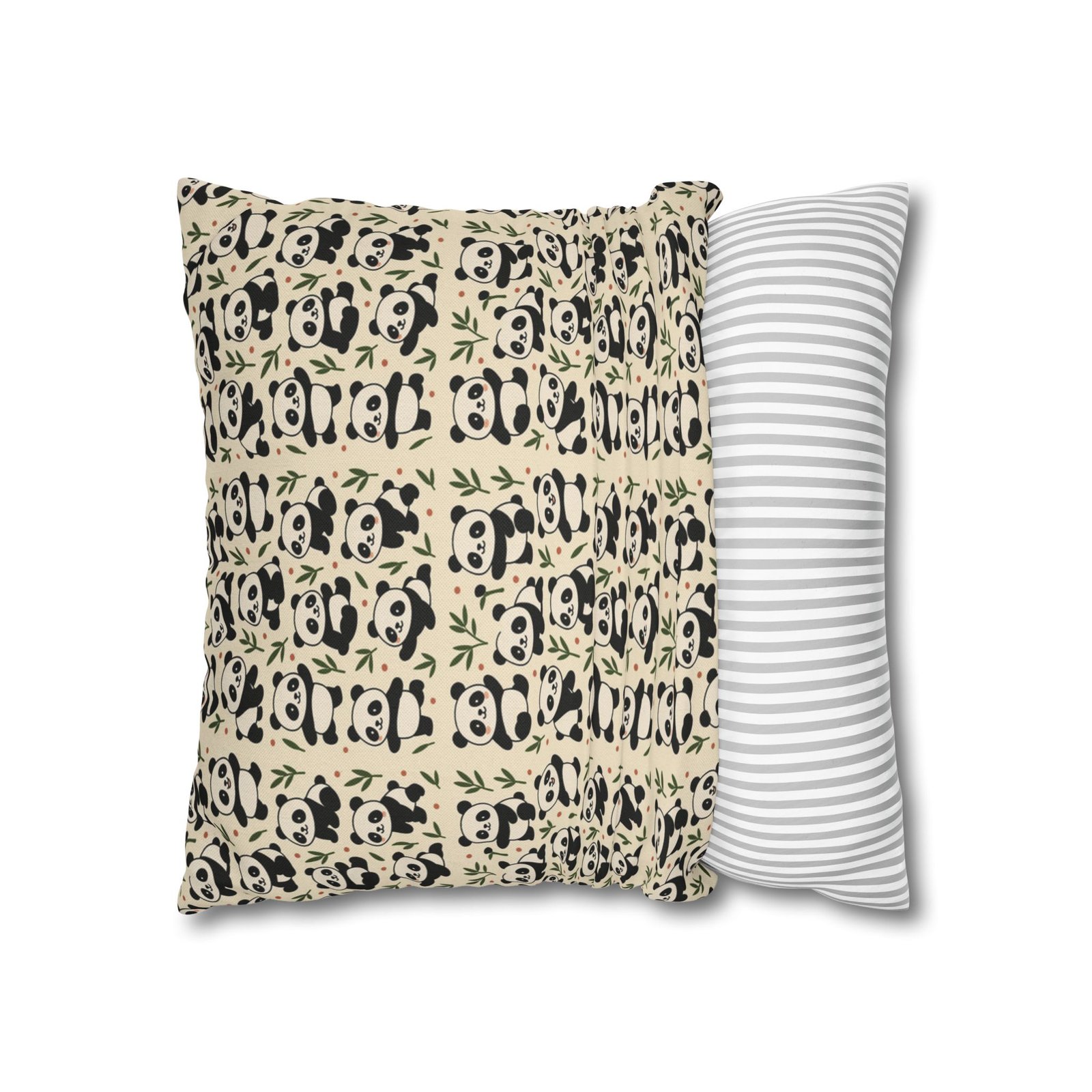 Panda Pattern Pillowcase | Square Spun Polyester Decorative Pillow - Image 10