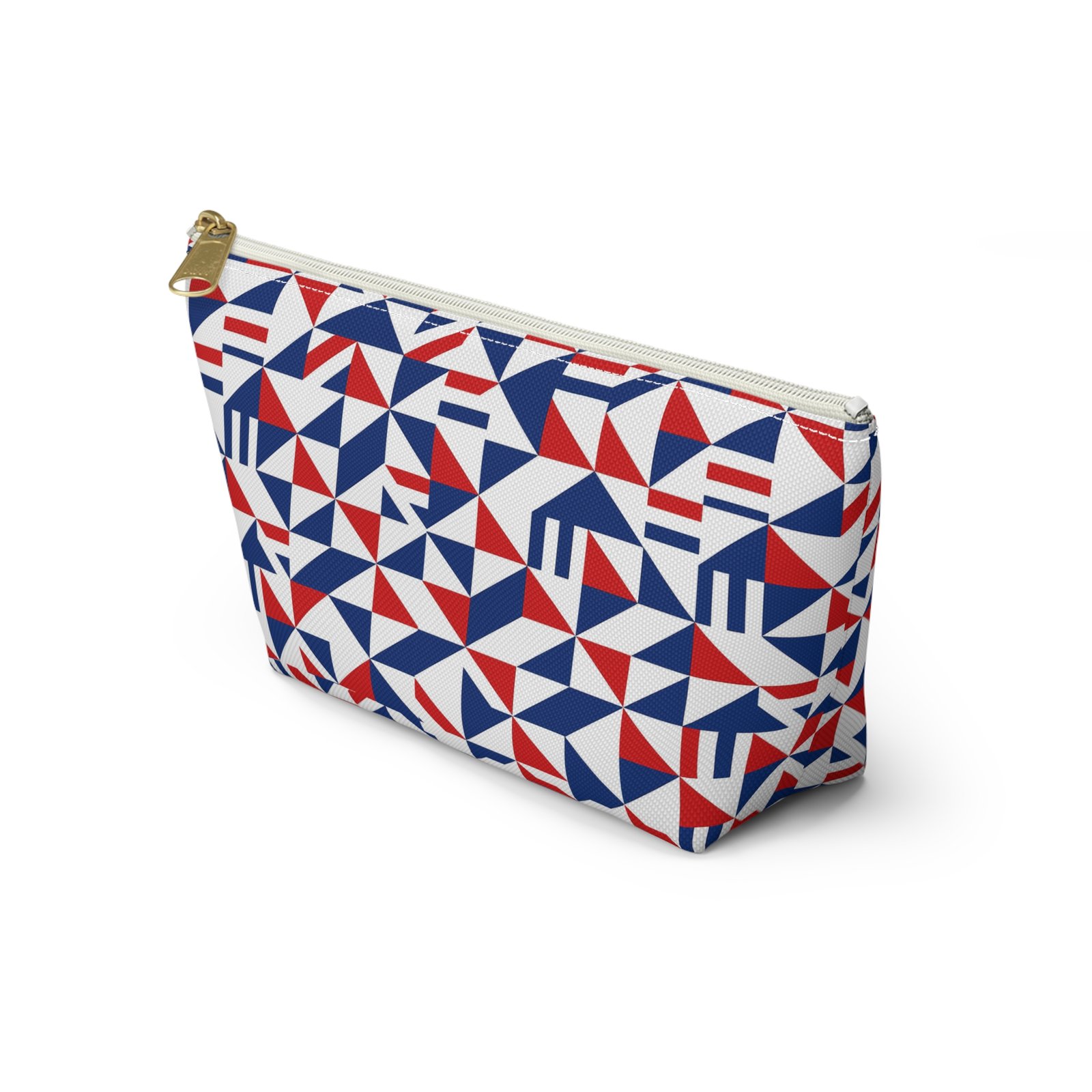 Red White Blue Geometric Pattern Accessory Pouch - Image 15