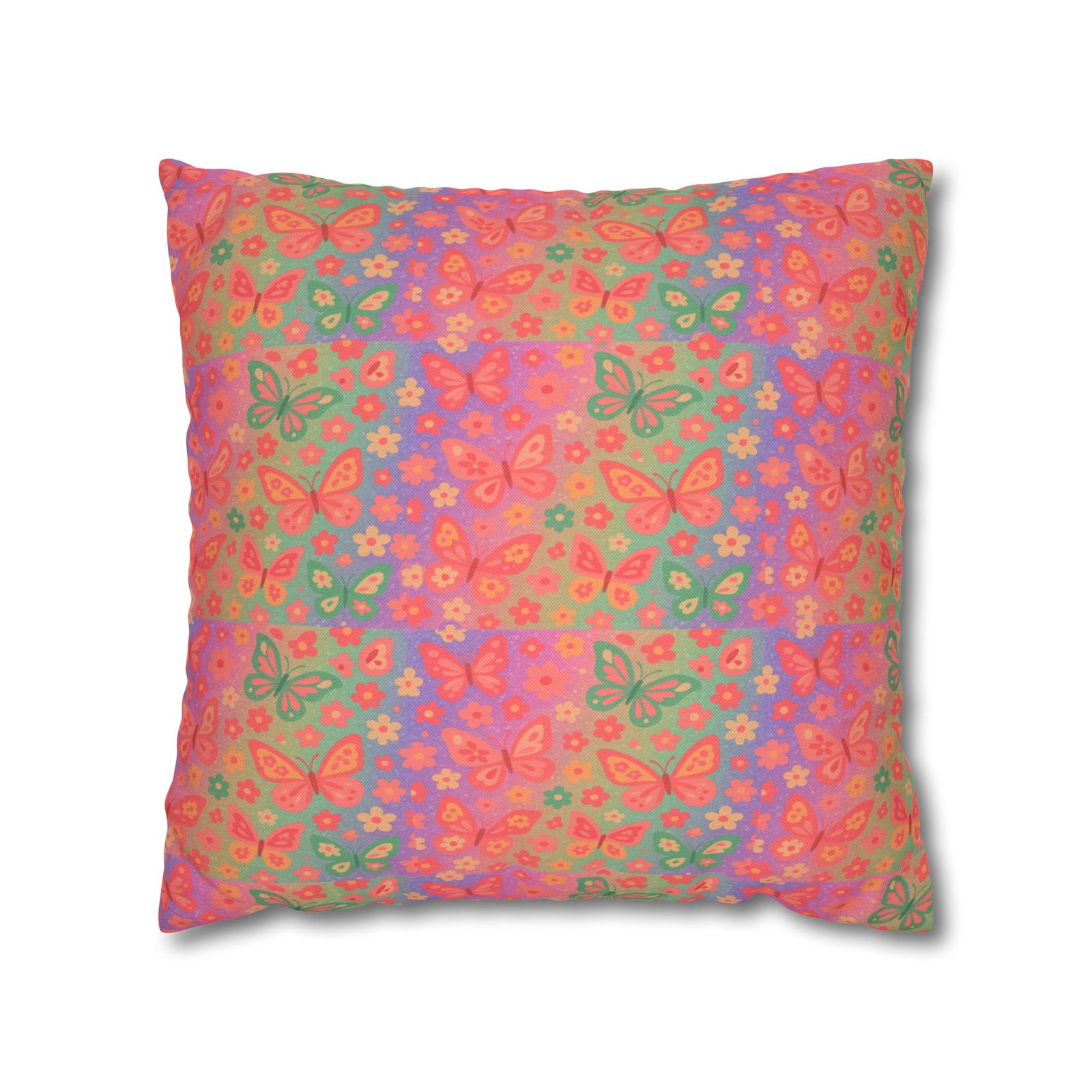 Watercolor Floral Pattern Spun Polyester Pillowcase | Square Decorative Pillow - Image 13
