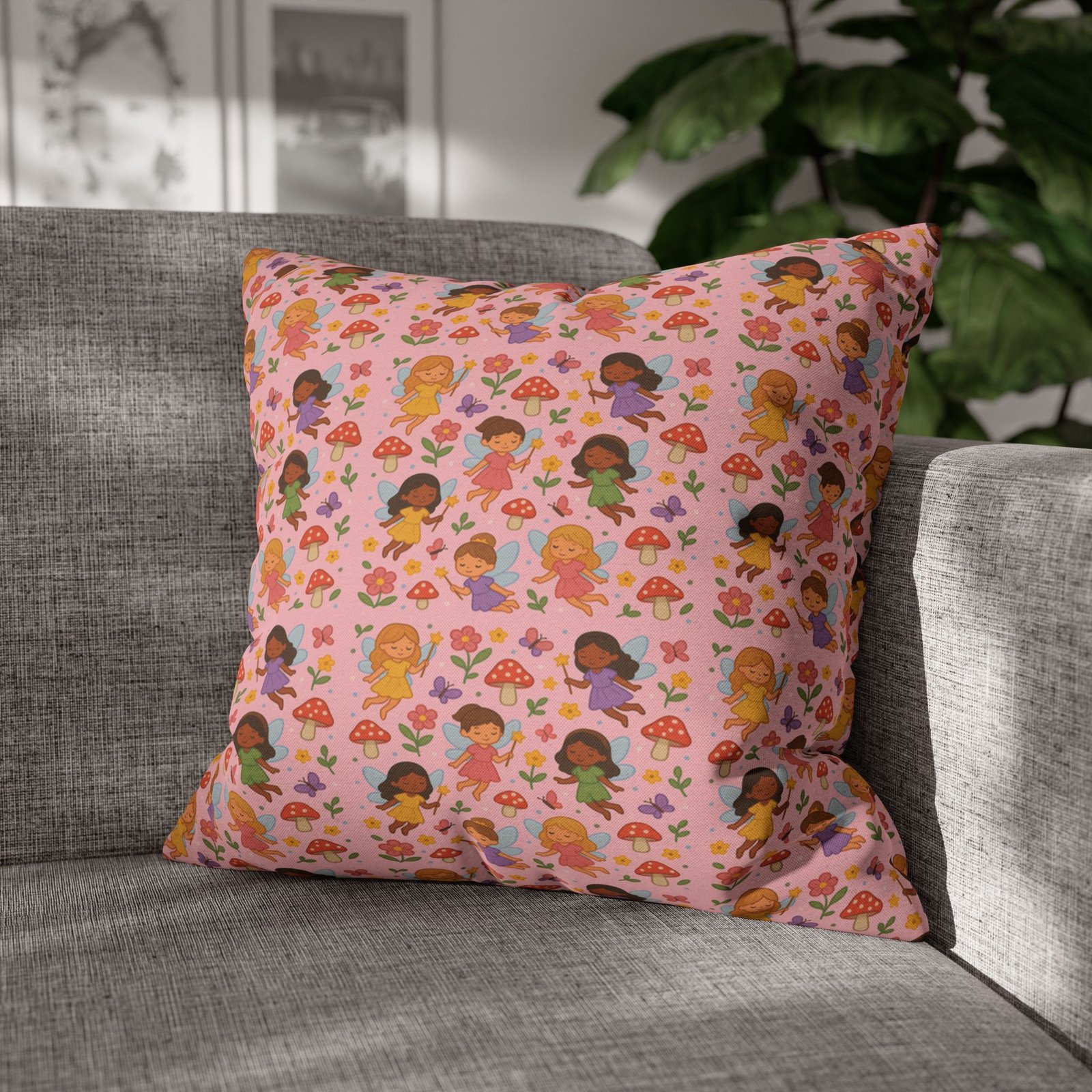 Flower Girls Square Pillowcase, Floral Pillow Cover, Bedroom Decor, Home Accent, Flower Pattern Bedding - Image 23