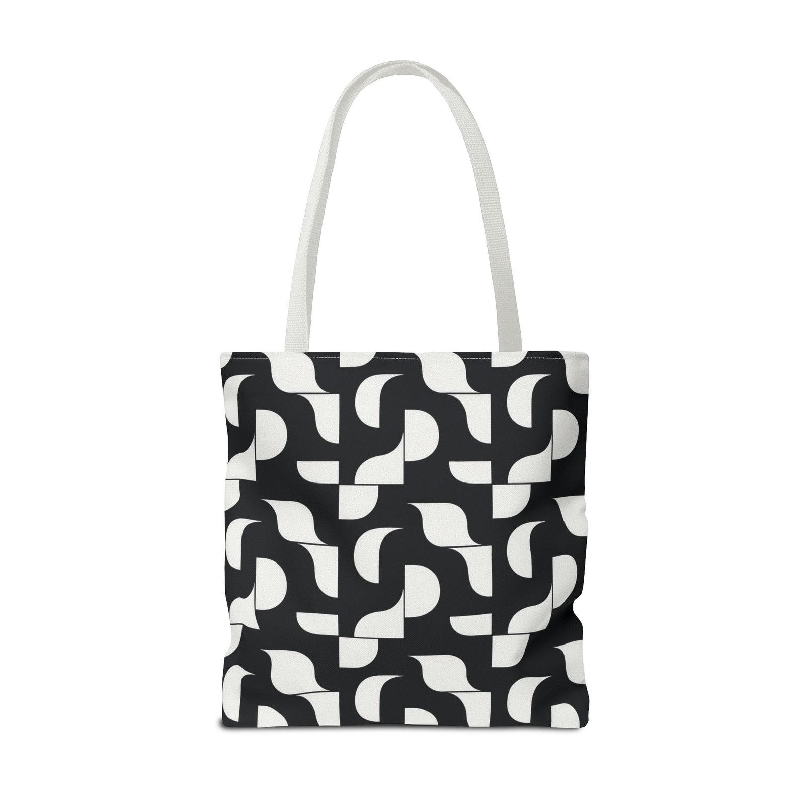 Monochrome Geometric Tote Bag, Black and White Patterned Shopping Bag, Stylish Shoulder Bag, Reusable Grocery Tote, Eco-Friendly Carryall, - Image 22