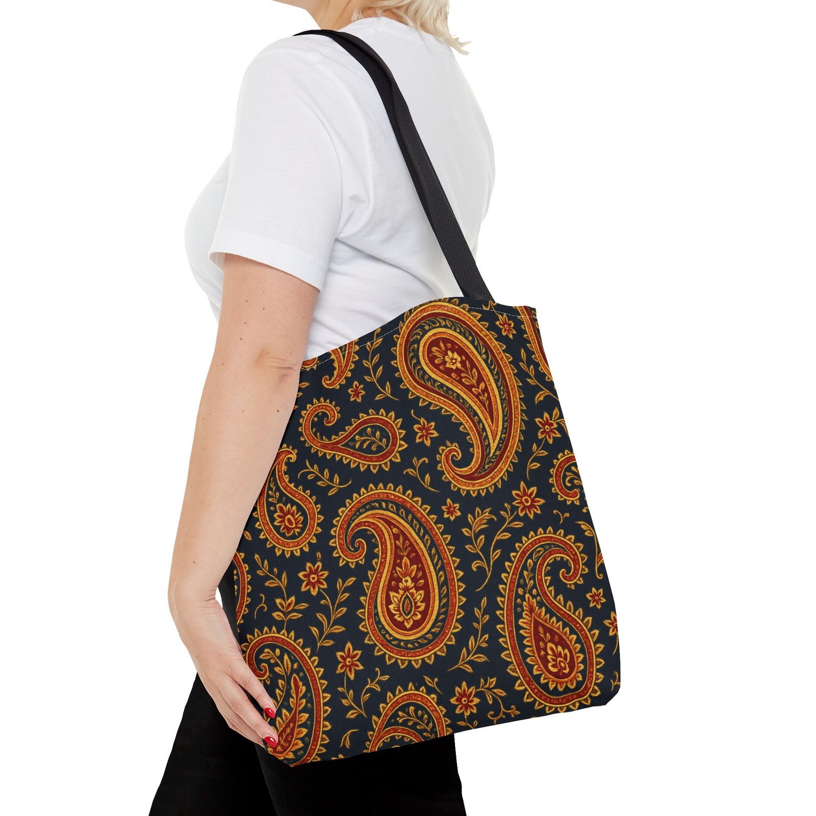 Autumn Paisley Pattern Tote Bag | All-Over Print - Image 8