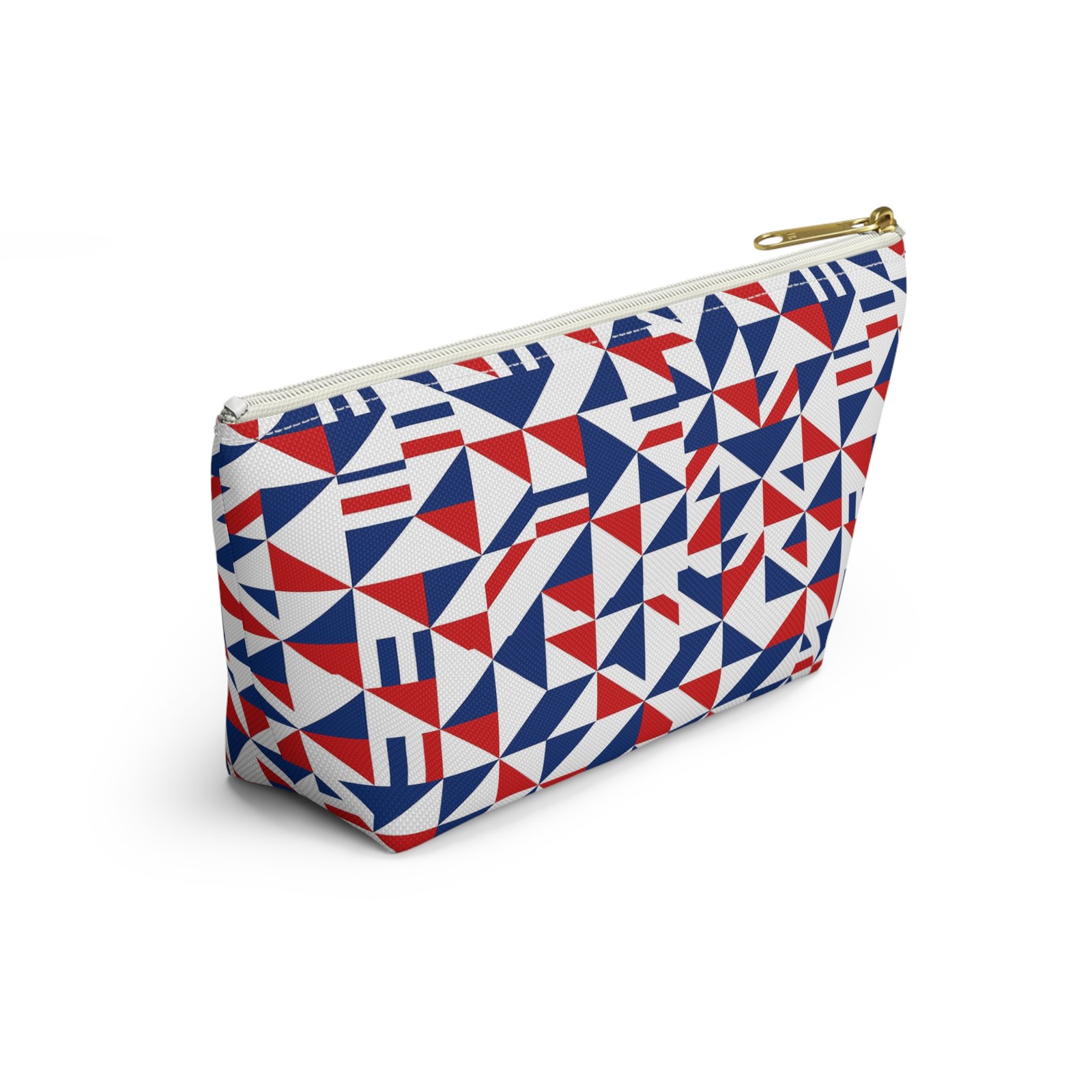 Red White Blue Geometric Pattern Accessory Pouch - Image 16