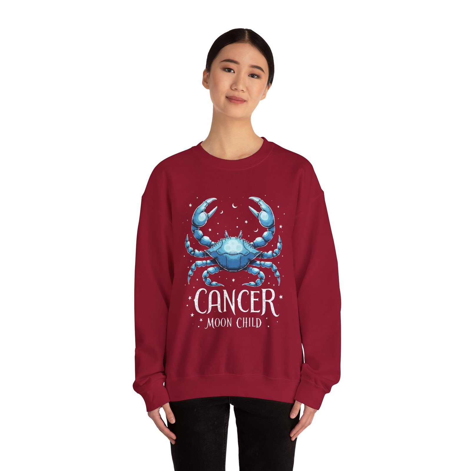 Cancer Moon Child Sweatshirt, Zodiac Sign Gift, Astrology Apparel, Horoscope Crewneck, Celestial Fashion, Holiday Gift - Image 60