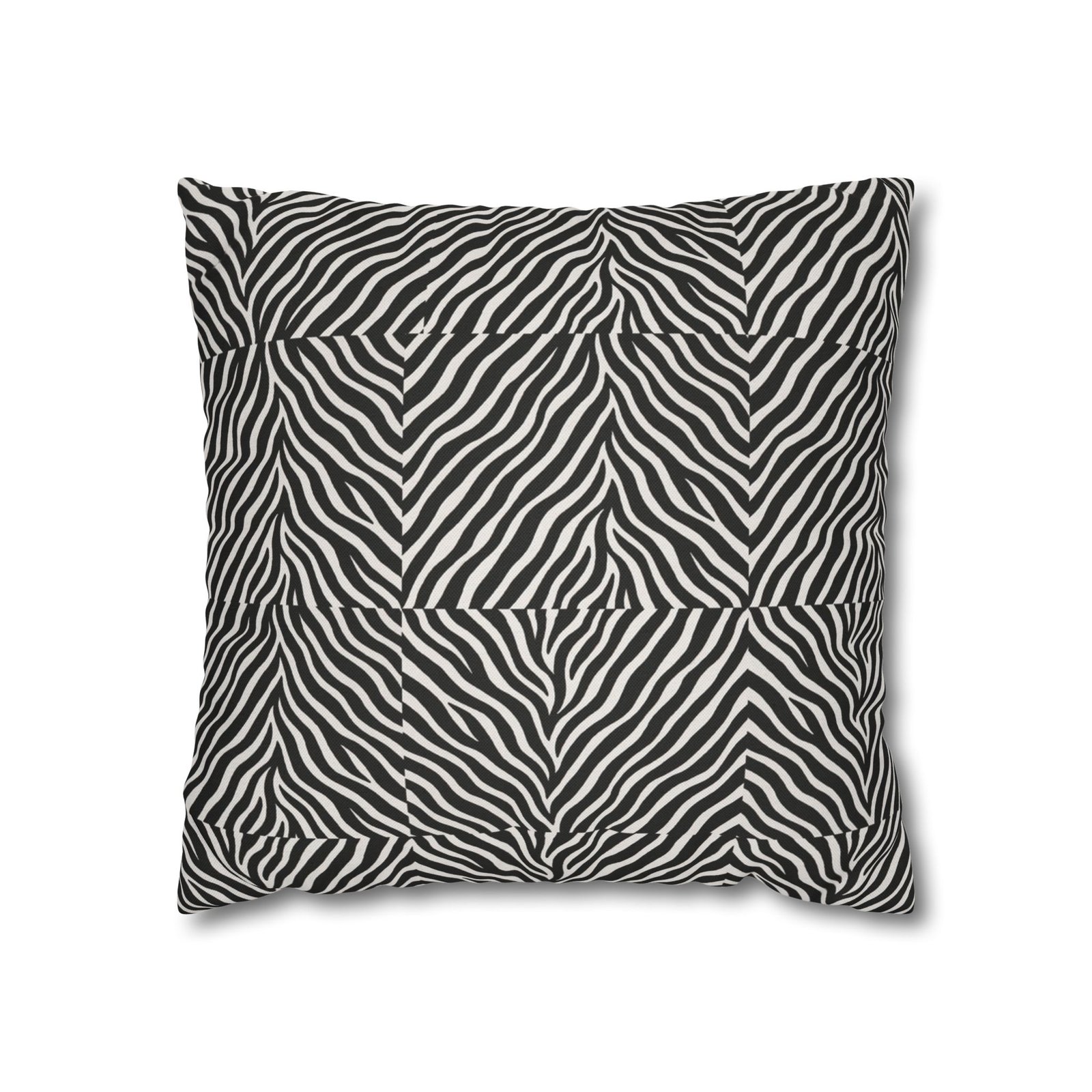 Black White Zebra Stripe Pillowcase | Animal Print Square Pillowcase - Image 7
