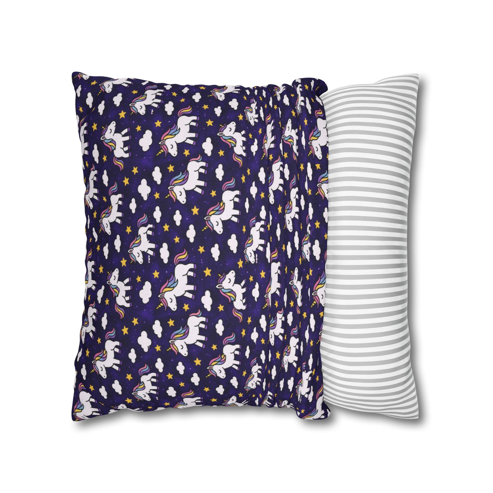 Unicorn Pattern Pillowcase | Square Polyester Throw Pillow Cover - Image 14