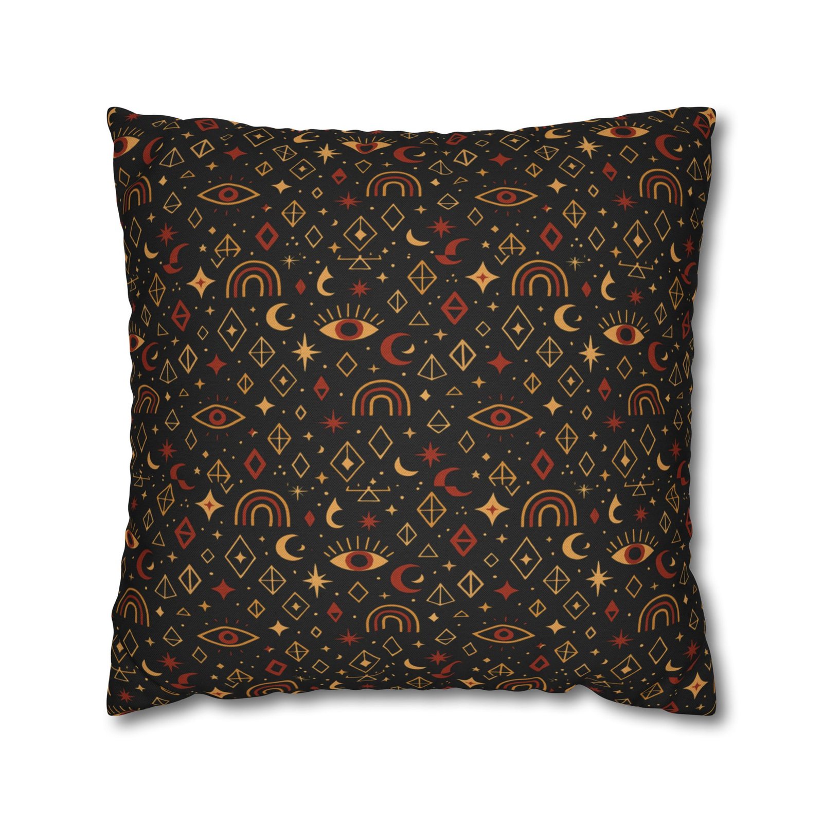 Mystic Eye Pattern Pillowcase | Boho Celestial Motif, Dark Autumn Colors - Image 19