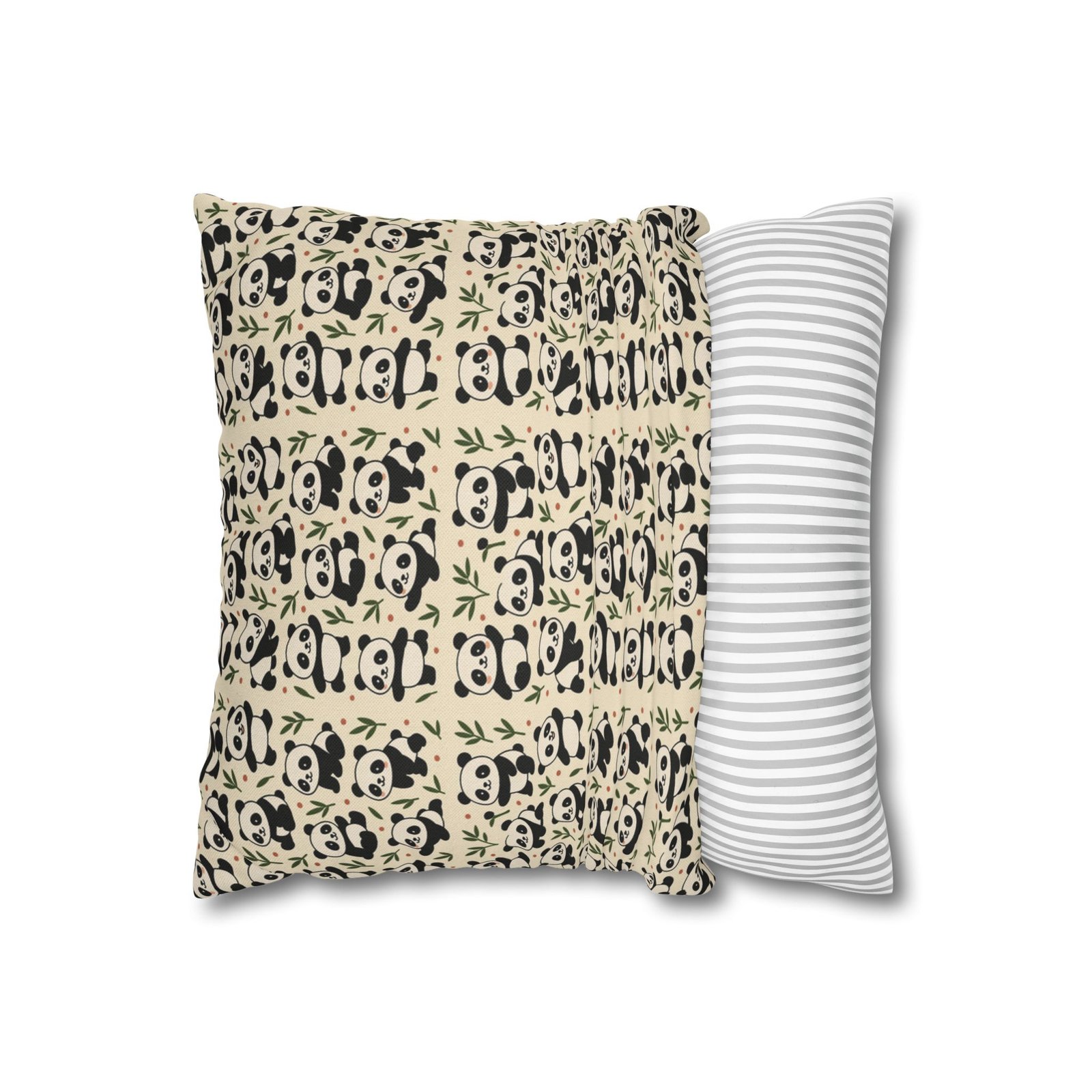 Panda Pattern Pillowcase | Square Spun Polyester Decorative Pillow - Image 3