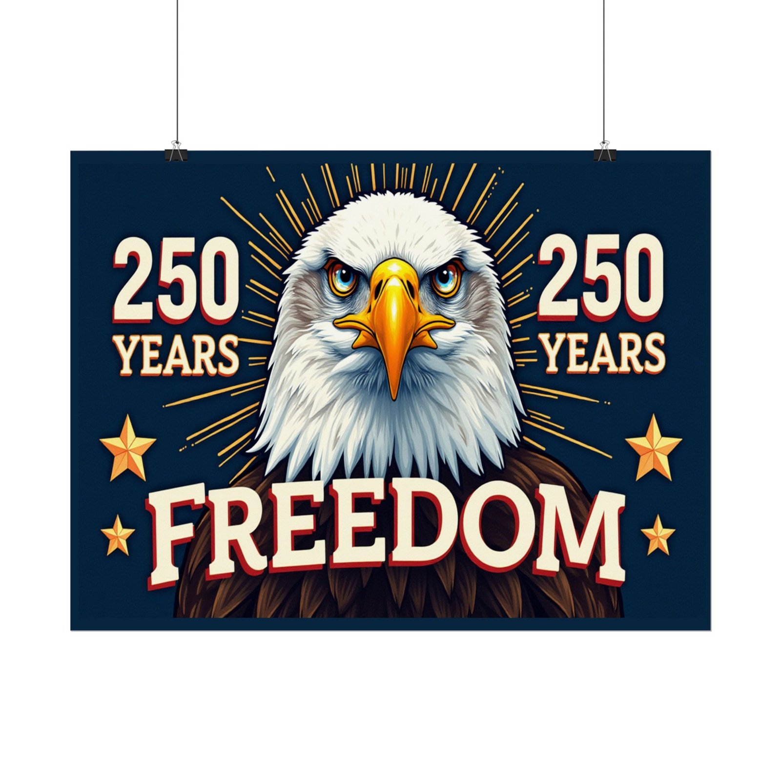 Poster, Patriotic Freedom American Eagle Decor, Independence Day Wall Art, 250 Years Celebration, Rolled Wall Print, Memorial Day Decor, - Image 3