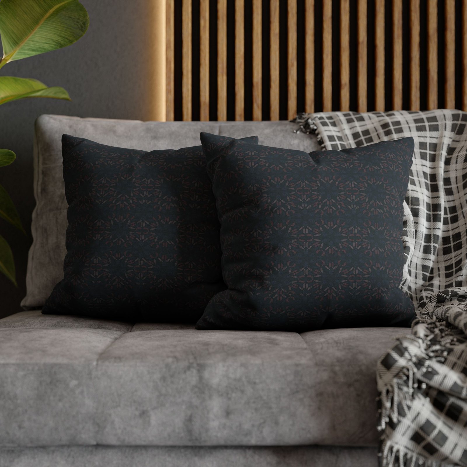 Dark Geometric Mosaic Pillowcase | Spun Polyester Square Pillowcase - Image 18