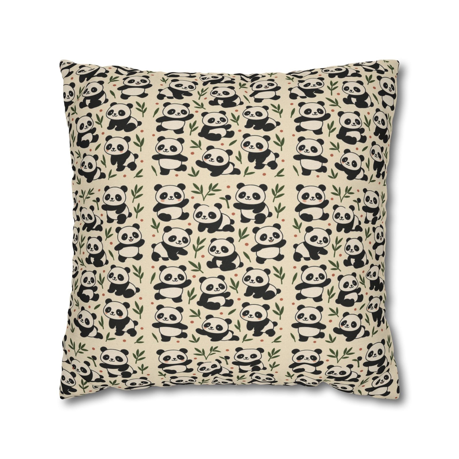 Panda Pattern Pillowcase | Square Spun Polyester Decorative Pillow - Image 19